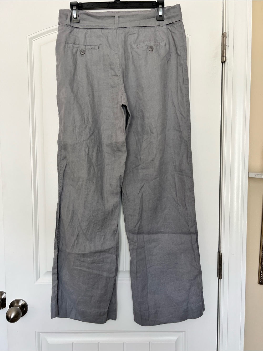 Adrienne Vittadini Light Gray Wide-Leg 100% Linen Pants Size 8 NWOT - Picture 2 of 11